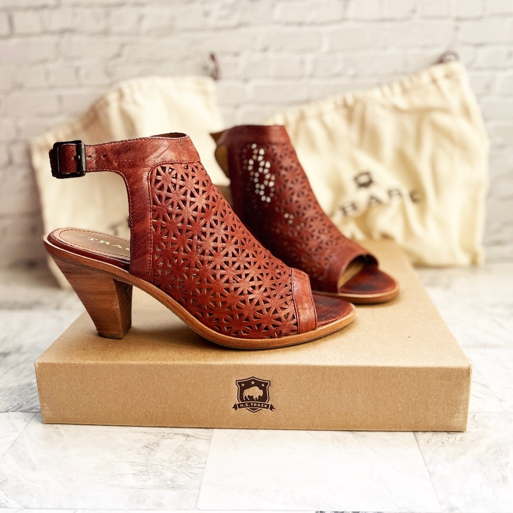 Trask Paisley Leather Heeled Sandal